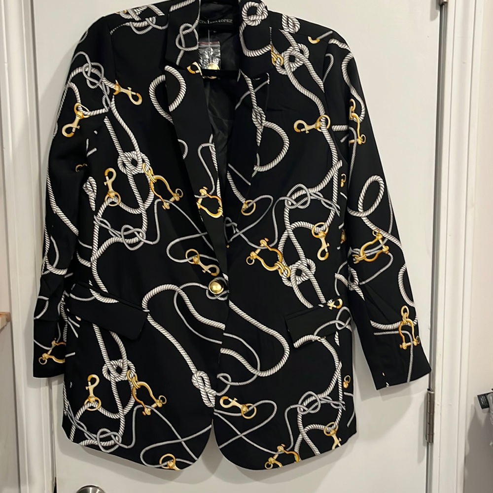 Black Blazer with gold buttons. by Colleen Lopez  Size XS